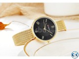CURREN 9020 Golden Mesh Stainless Steel Watch for Women