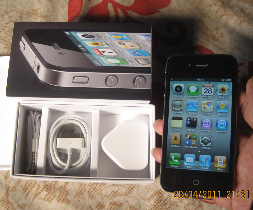 intact apple iphone4 16gb factory unlock 48000 tk large image 0