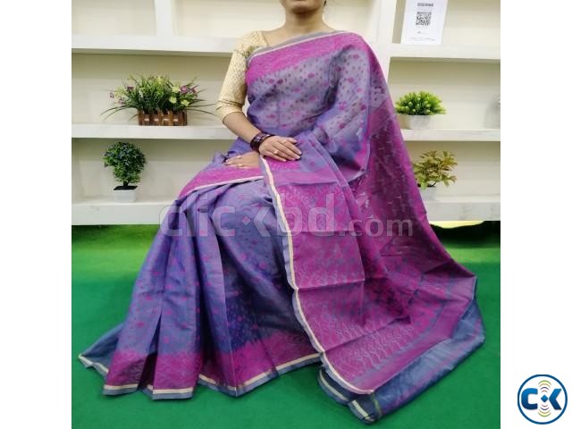 Exclusive Half Silk Jamdani Saree for Woman with Blouse large image 2