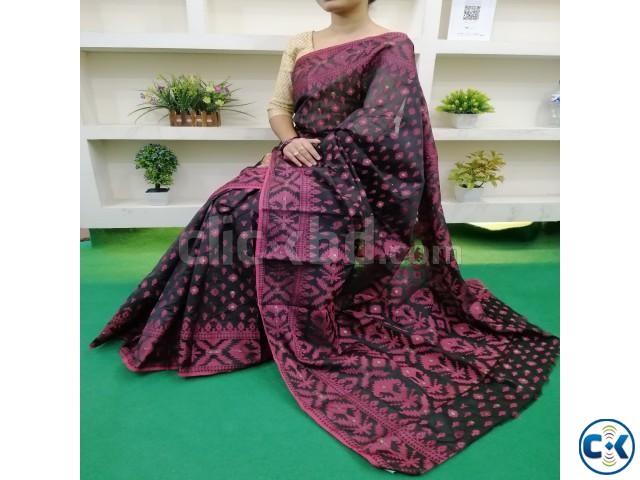 Exclusive Half Silk Jamdani Saree for Woman with Blouse large image 0