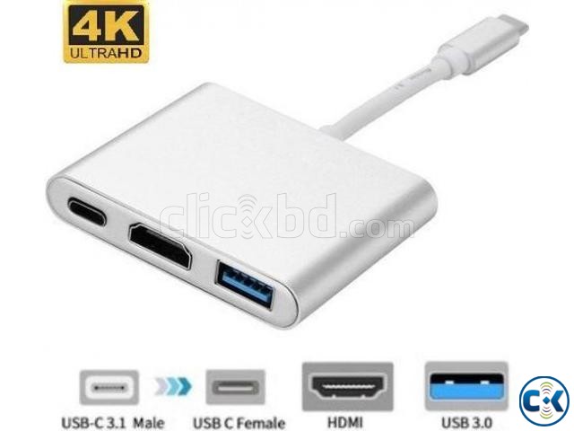 USB-C to 4K HDMI Adapter 3 IN 1 Type C Converter for Macbook large image 3