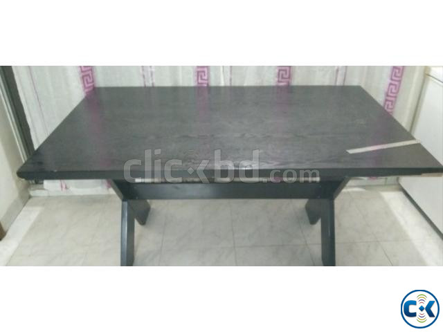 Used Black Wooden Dining Table large image 1