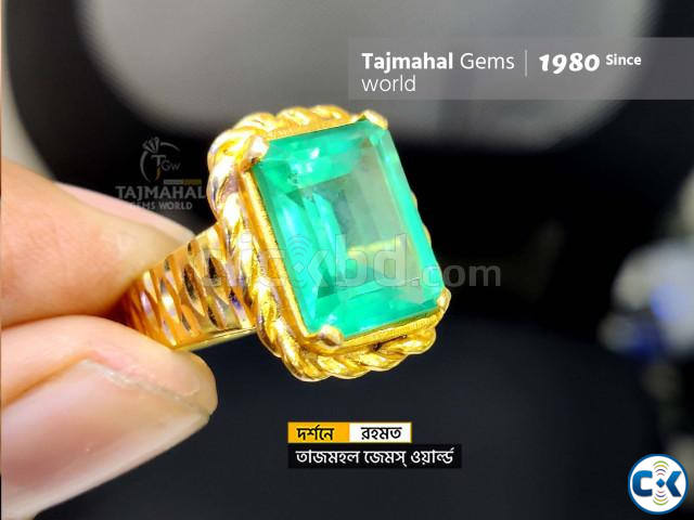 Natural Colombia Green Emerald Stone Ring পান্নার আংটি  large image 1
