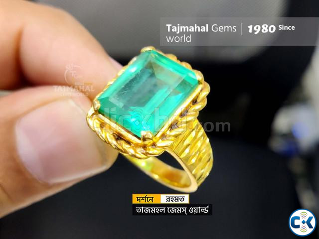 Natural Colombia Green Emerald Stone Ring পান্নার আংটি  large image 2
