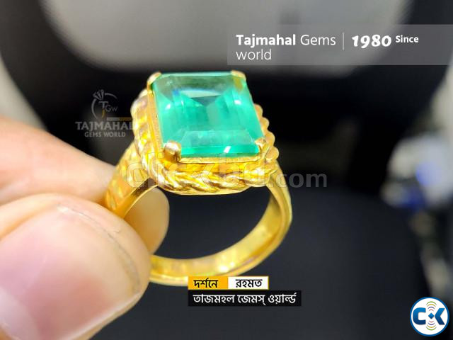 Natural Colombia Green Emerald Stone Ring পান্নার আংটি  large image 3