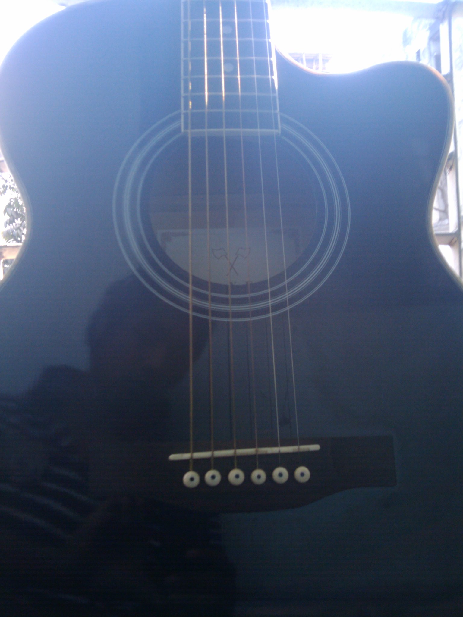 Nice Black Accoustic Guitar large image 1