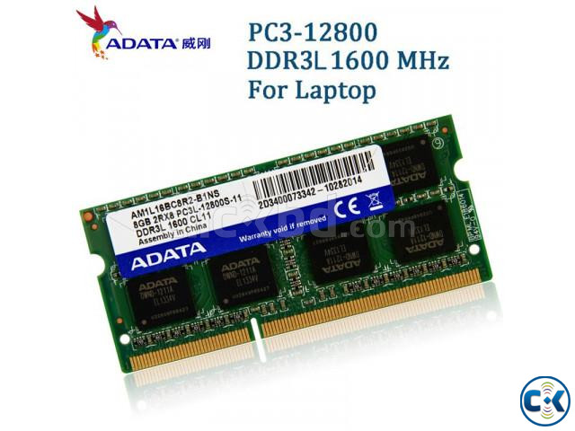New Adata 8GB DDR3L 1600 Mhz Laptop RAM large image 0