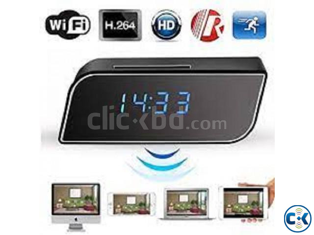 Table Clock Wifi IP Video with Voice Recorder spy camera large image 2