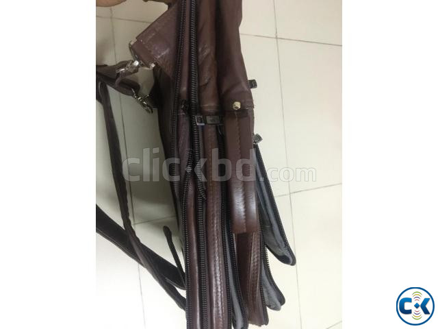 100 pure leather travel bag large image 4