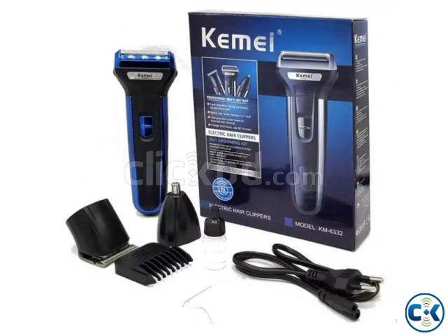 Kemei Km-6330 Double Battery 600mAh 3 in 1 Hair Clipper Groo large image 0