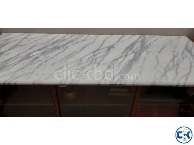 Shegun wood showcase with Marble top large image 0