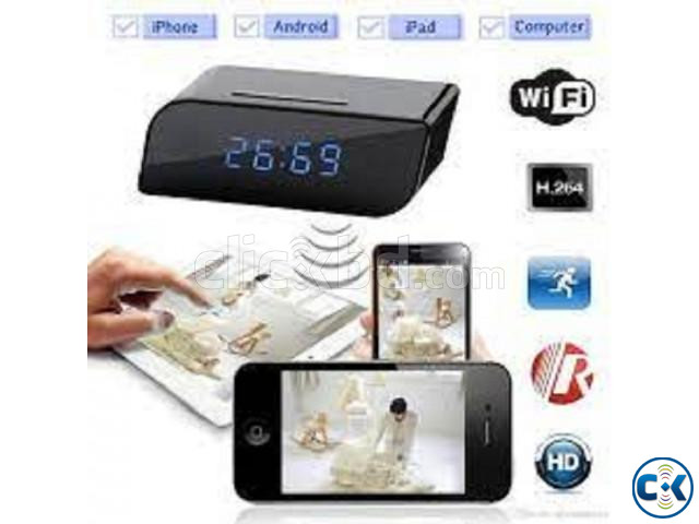 Wifi IP Camera Clock Live Spy Cam Video with Voice Recorder large image 0