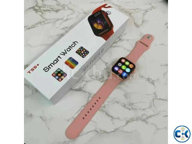 T55 Plus Smartwatch Series 6 Waterproof Crown Button Working large image 0