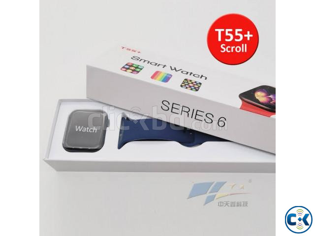 T55 Plus Smartwatch Series 6 Waterproof Crown Button Working large image 2