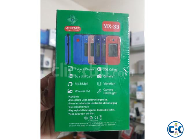 Micronex MX33 Dual Display Dual Sim Folding Phone With Warra large image 2