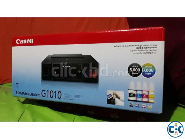 Canon Pixma G1010 Refillable 4-Color Ready Ink Tank Printer large image 1