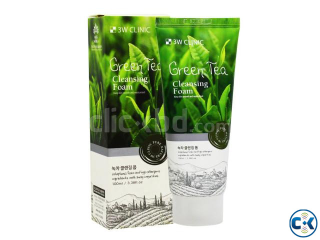 3W Clinic Green Tea Facewash large image 1