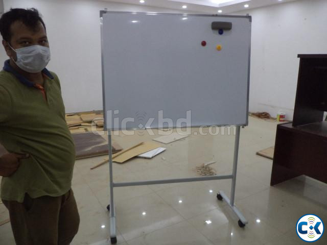 3 4 Feet Reversible Whiteboard Both Side Magnetic With Stand large image 1