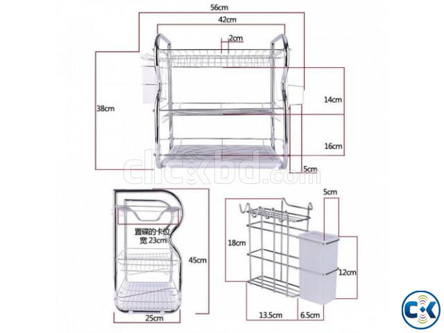 3 Layer Stainless Steel Kitchen Rack large image 1