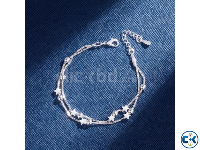 Silver Double Layers Stars Beads Bracelets For Women large image 0