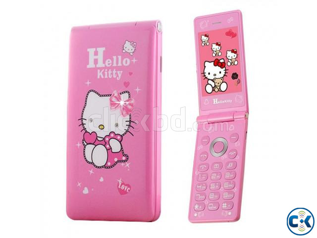 Hello Kitty D10 Folding Mobile Phone Touch Display Dual Sim large image 1