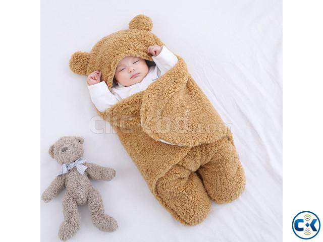 Baby Sleeping Bag Ultra-Soft Fluffy Fleece Newborn Receiving large image 1