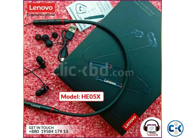 Lenovo HE05X Wireless In-Ear Neckband Earphones large image 0