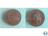 Coin british rule half Poisha 1904 Copper 