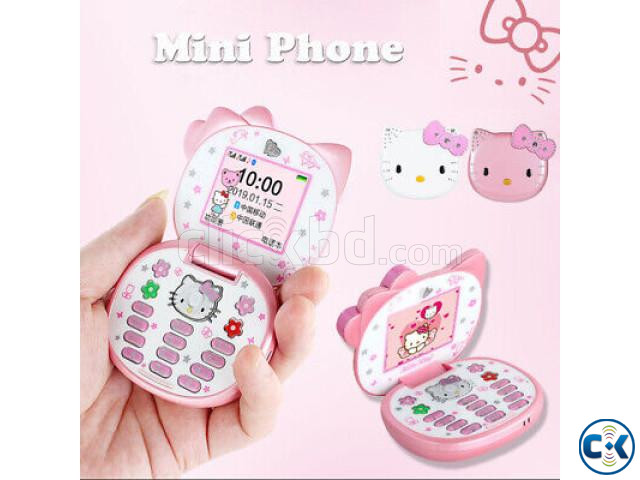 Hello Kitty K688 Mini Folding Mobile Phone large image 1