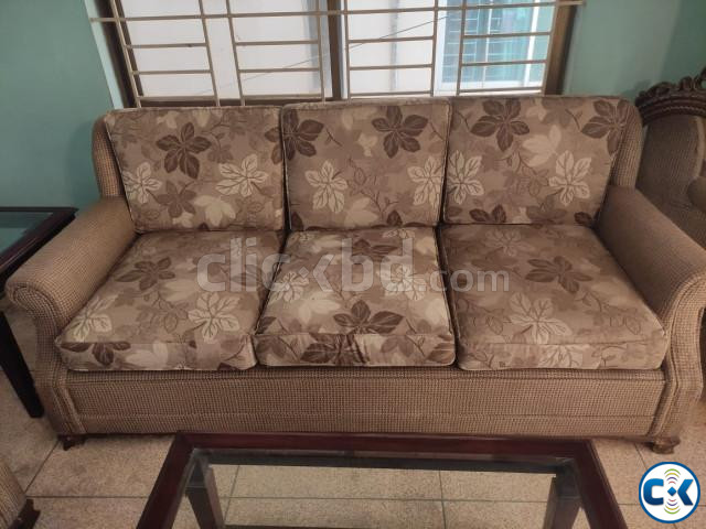 6 seater sofa set with center table and 2 side tables large image 0