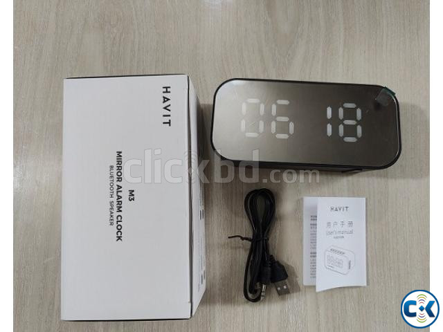 HAVIT M3 Mirror Alarm Clock Bluetooth Speaker large image 2