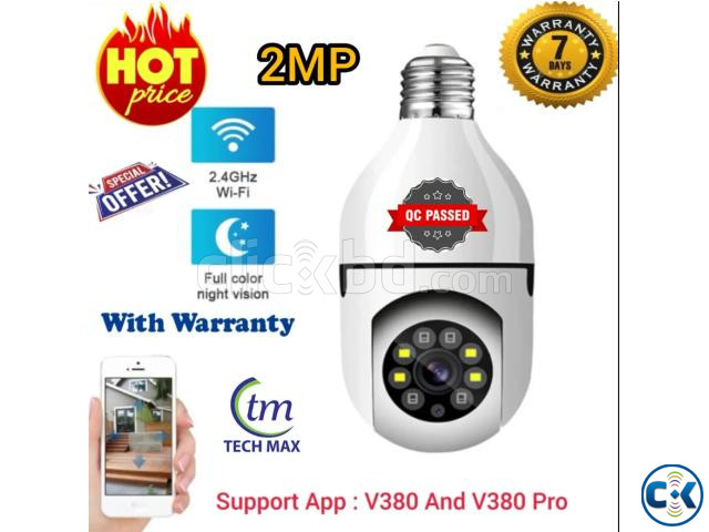 V380 PTZ 2MP 1080P Bulb WIFI IP Camera Night Vision large image 0