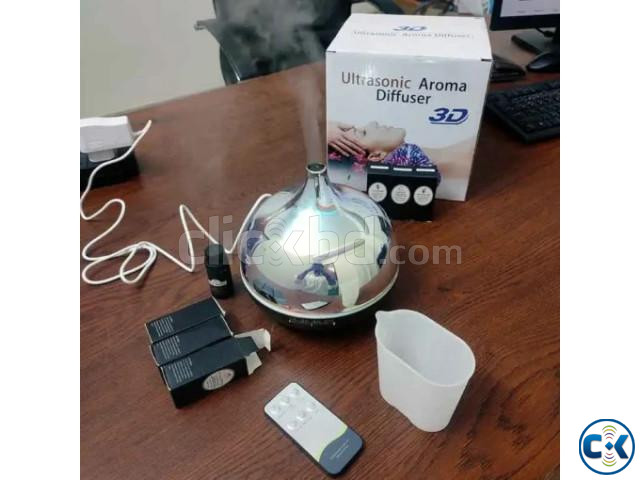 3D Ultrasonic Aroma Diffuser 7 LED Color Option large image 1