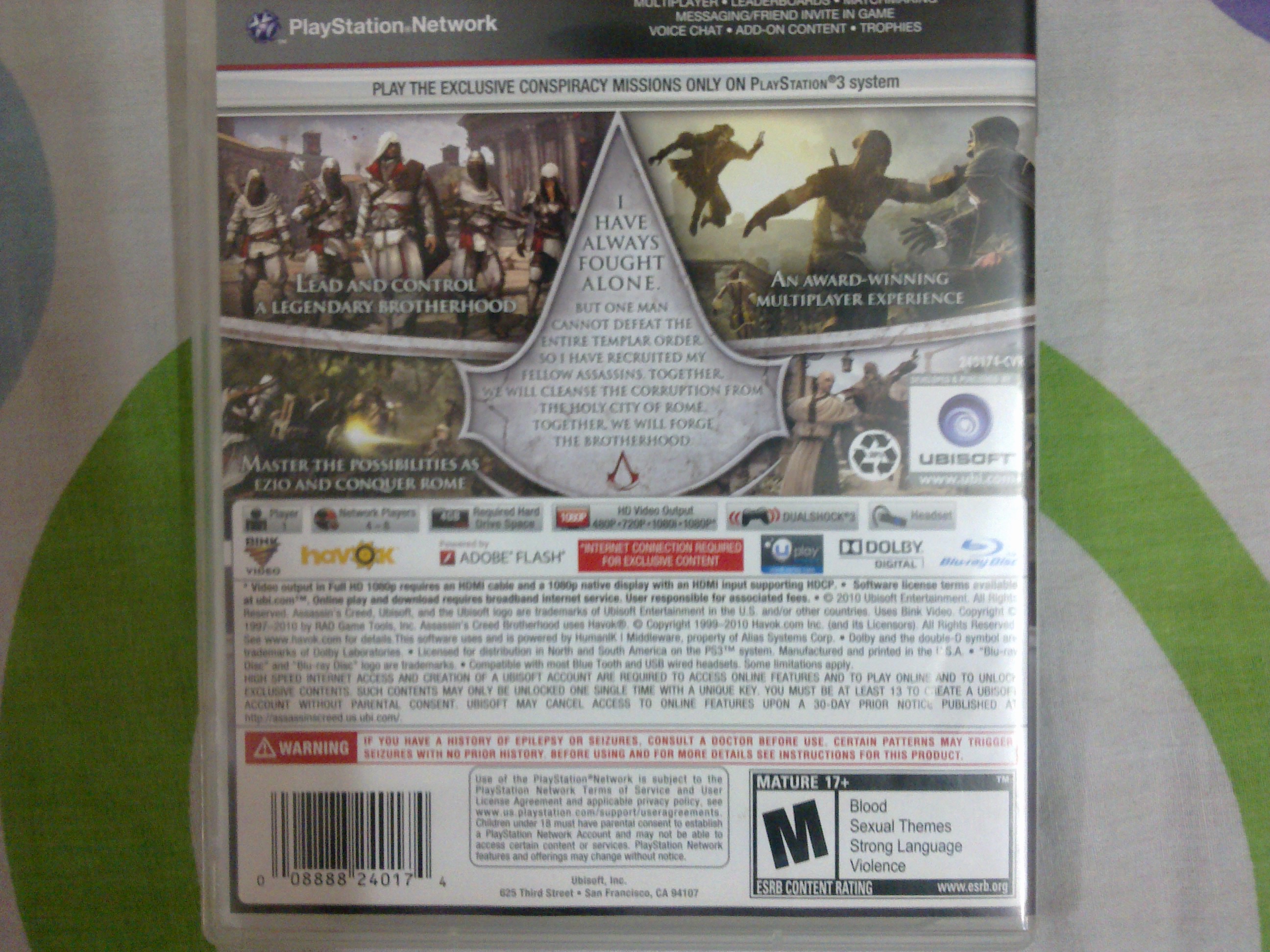 ASSASSIN S CREED BROTHERHOOD PlayStation 3 CD  large image 1