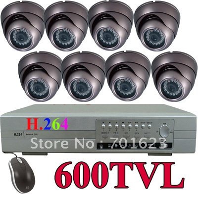 8 Channel DVR H264 with 8 Camera with Full networking large image 0