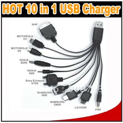 10 in 1 Universal Multi-Function Cable Fit USB Charger large image 0