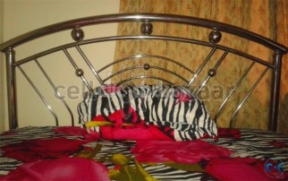 Stainless Steel Double Bed with Mattress