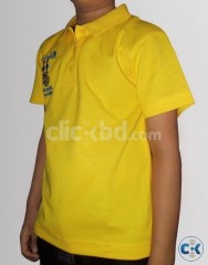 Boys Yellow Cotton Half Sleeves Polo Tshirt