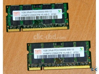 Hynix DDR2 PC2-5300 RAM for Laptop 2x1GB 
