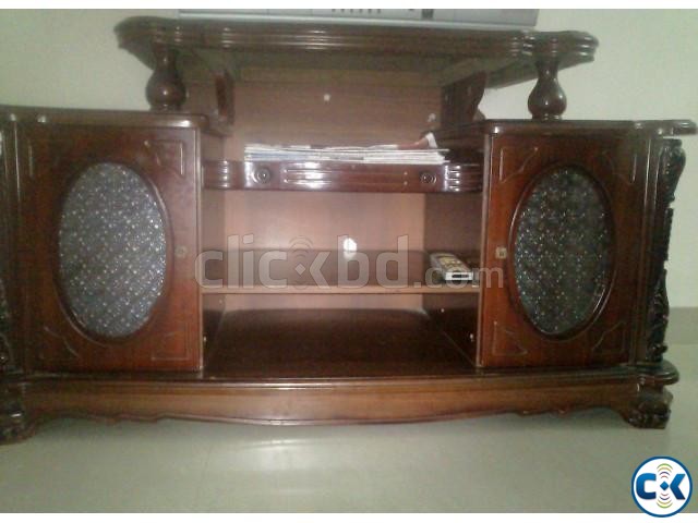 TV TROLY made by malaysian wood large image 0