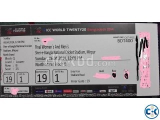 World Cup T20 final ticket