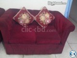 3 Red Velvet 2 Sitter Sofa Set