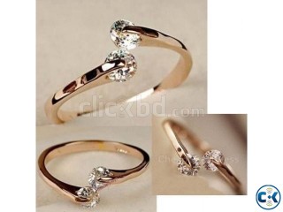 Crystal Engagement Wedding Band Ring 18K Rose gold Swarovski