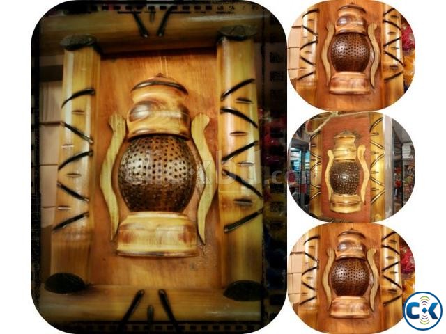 Handmade Coconut Shell Wood Lamp large image 0