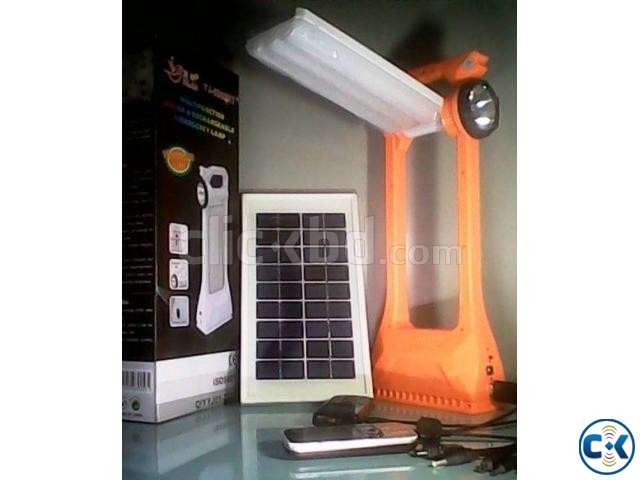 SOLAR ELECTRIC RECHARGEABLE 6W LAMP WITH POWER BANK large image 0