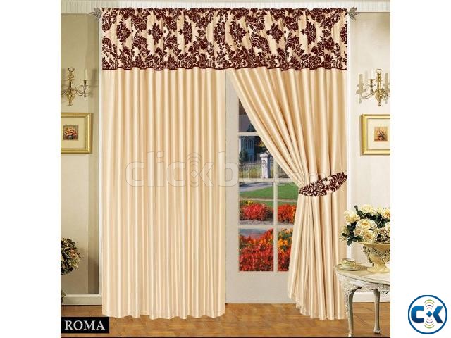 LUXURIOUS FULLY LINED ITALIAN CURTAINS CREAM BROWN 66 x72  large image 0