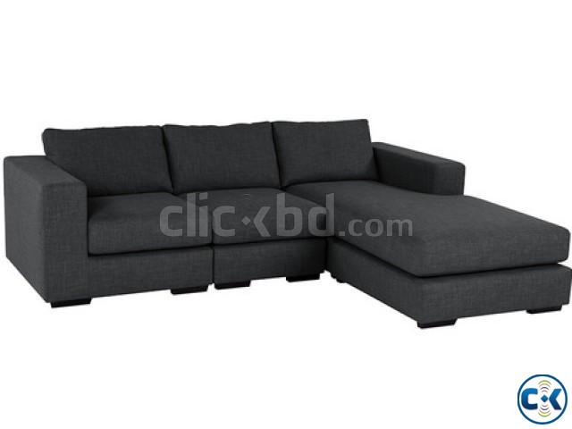 Comfortable Black L Shape Sofa large image 0