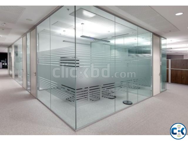 Office glass partition decoration large image 0