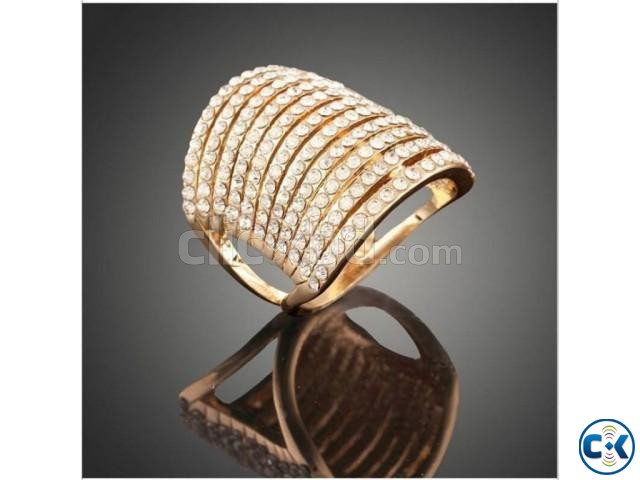 Gold Plated Crystal Ring for Women large image 0