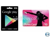 itunes and google play gift cards